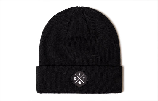 Haka Black Detroit Beanie, Black beanie, fans of Michigan. The Motor City