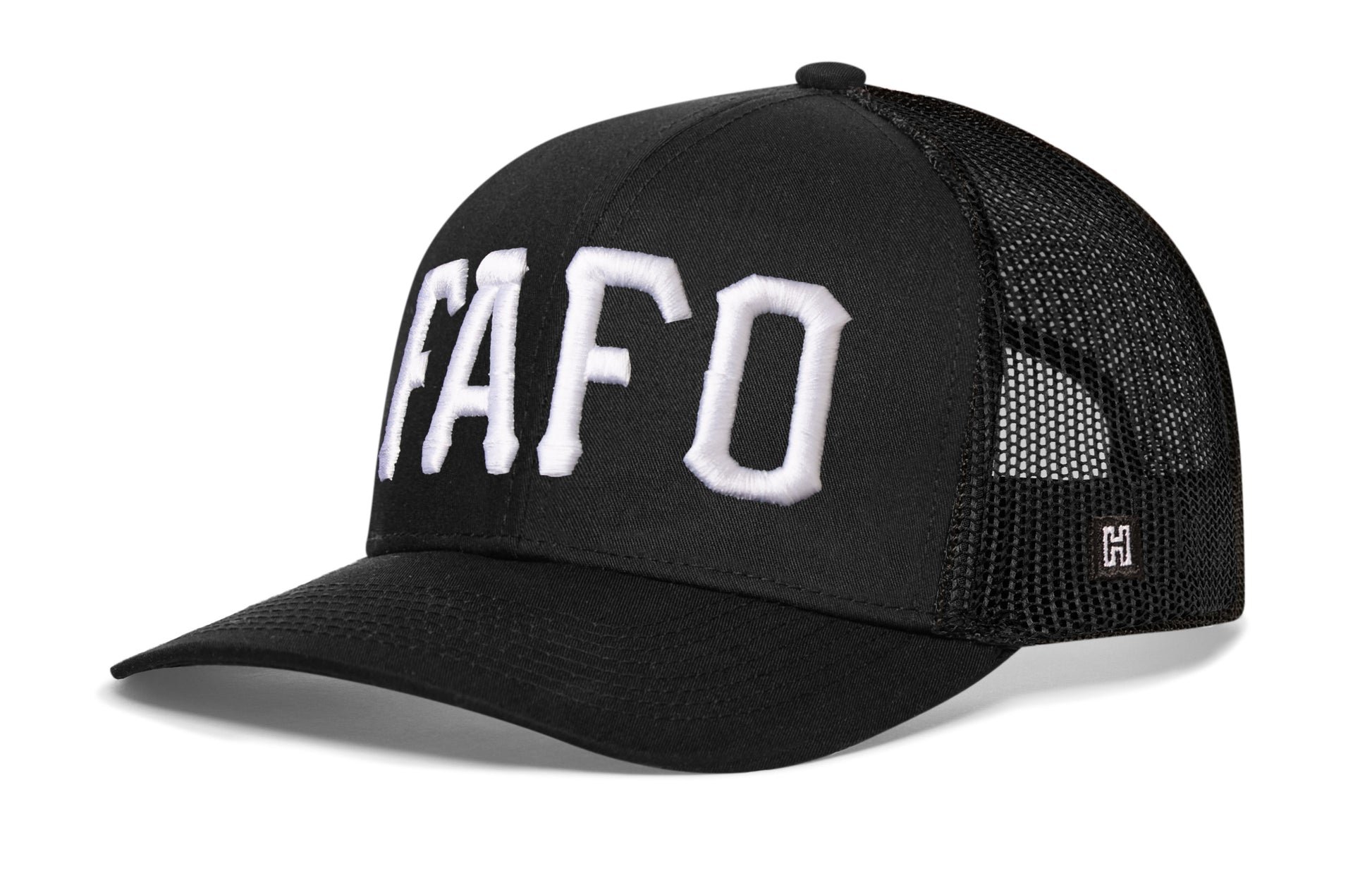 Haka FAFO Trucker Hat, black snapback, rebels and renegades. Play stupid games, win stupid prizes.