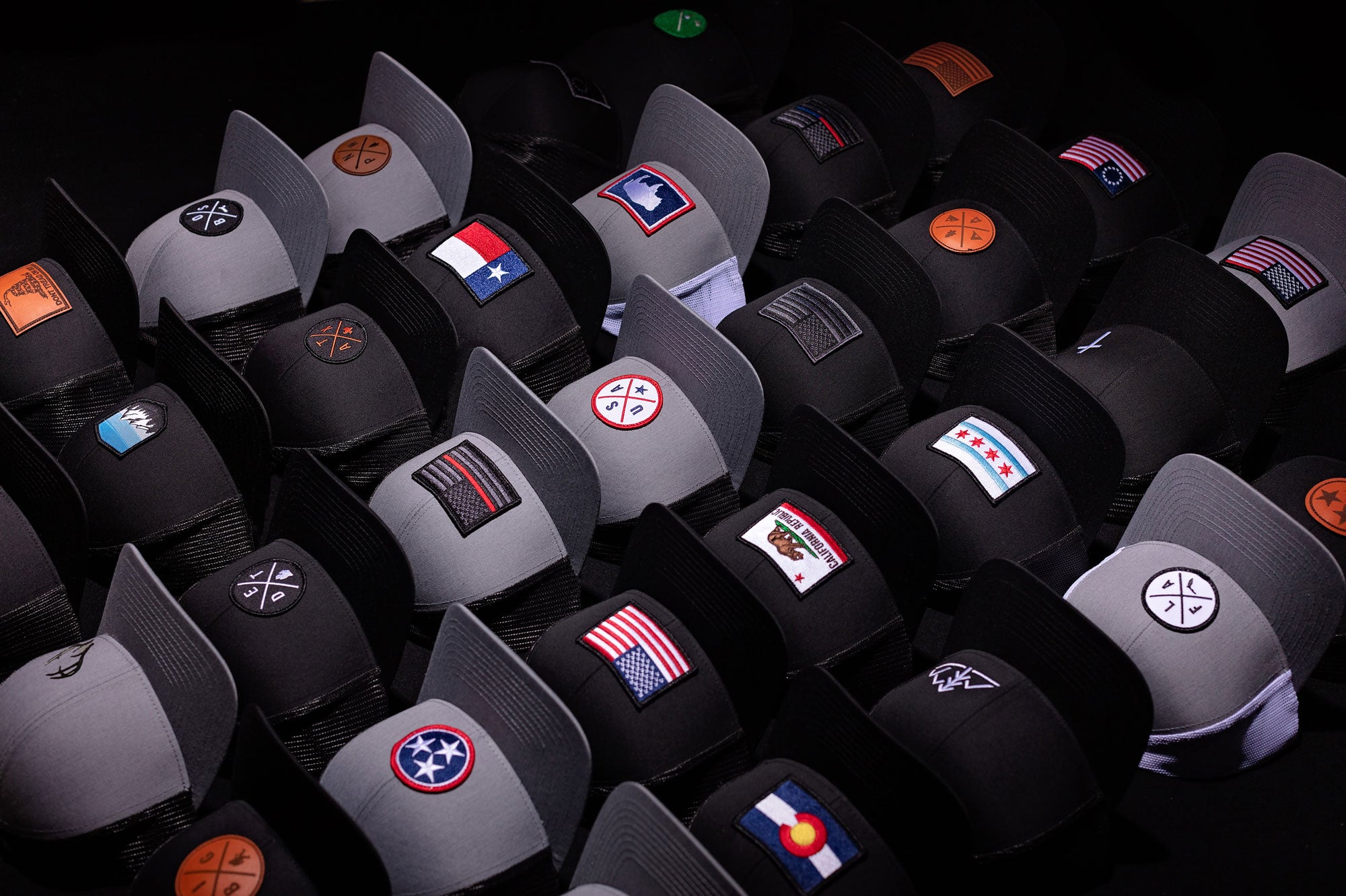 Collection of Haka Hat's best sellers uniformly displayed in a lay-down shot