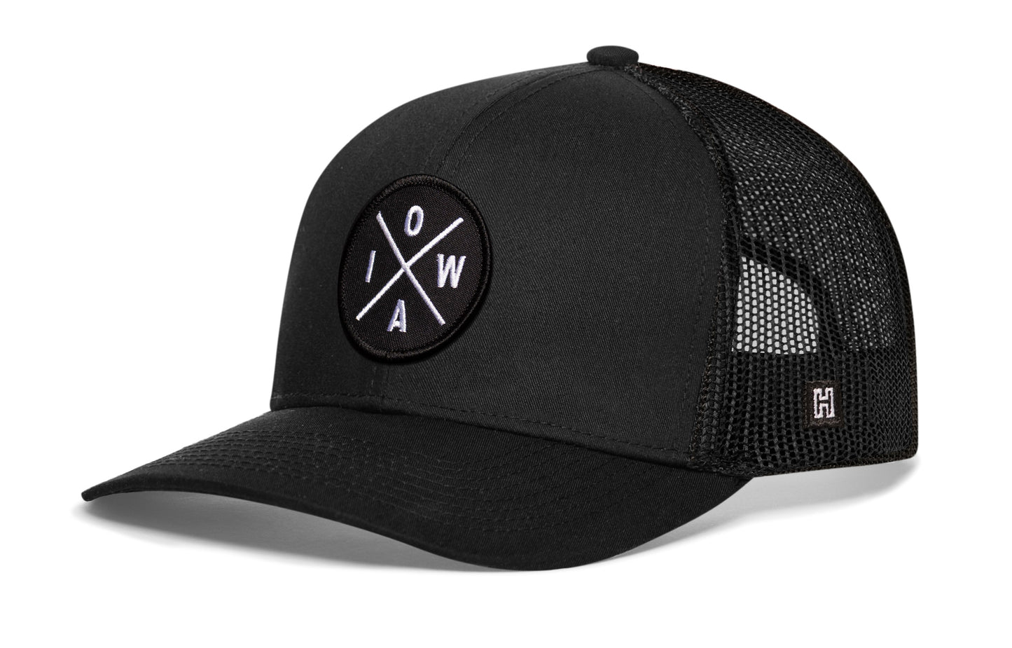 Haka Iowa Trucker Hat, Black snapback, fans of farming. The Hawkeye State