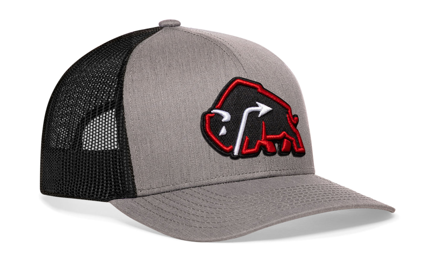 Gorra JBR Red Bison | Gorra snapback de búfalo gris y negro