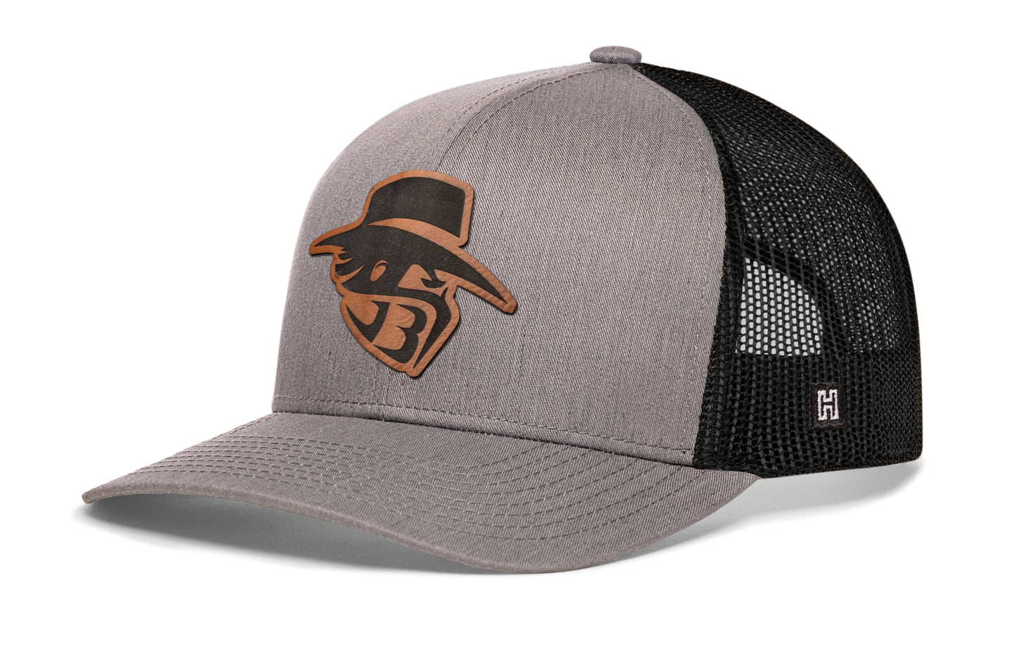 Logotipo de JBR | Gorra snapback de piel sintética gris y negra