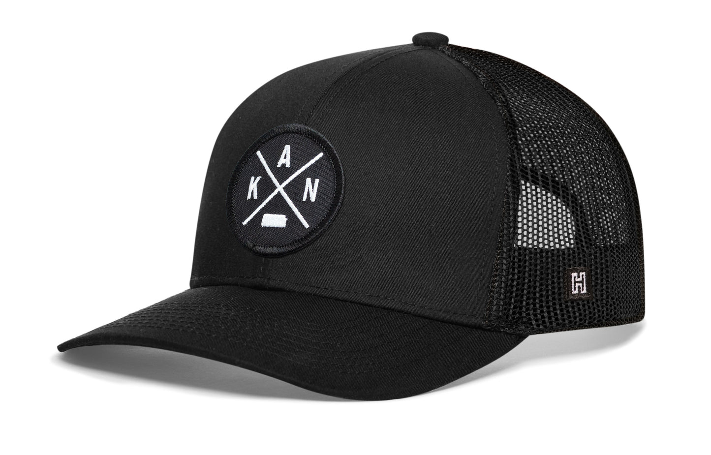 Haka Kansas Trucker Hat, Black snapback, fans of farming. The Sunflower State