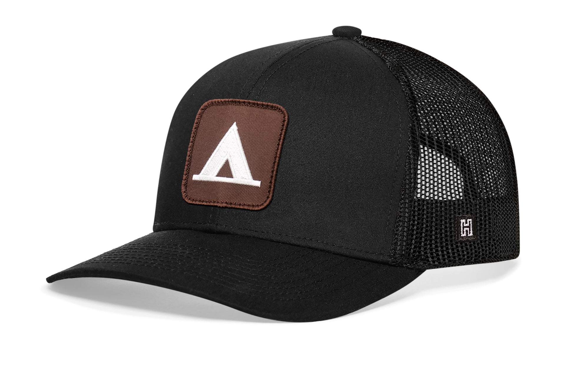Haka NP Campsite Trucker Hat, Black snapback For fans of camping. The Wilderness.