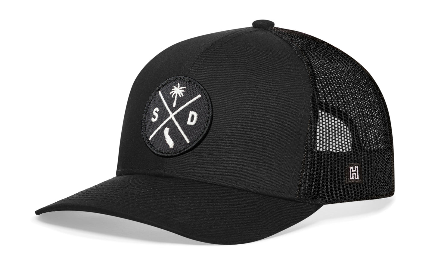 Haka San Diego X Trucker Hat, Black snapback, fans of the Birthplace of California. The City in Motion