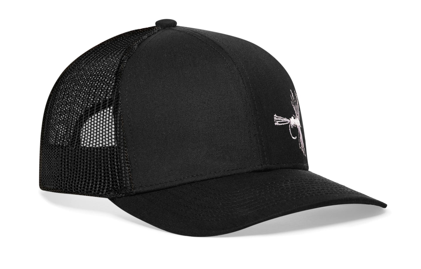 Gorra de camionero de pesca con mosca | Gorra snapback negra con mosca