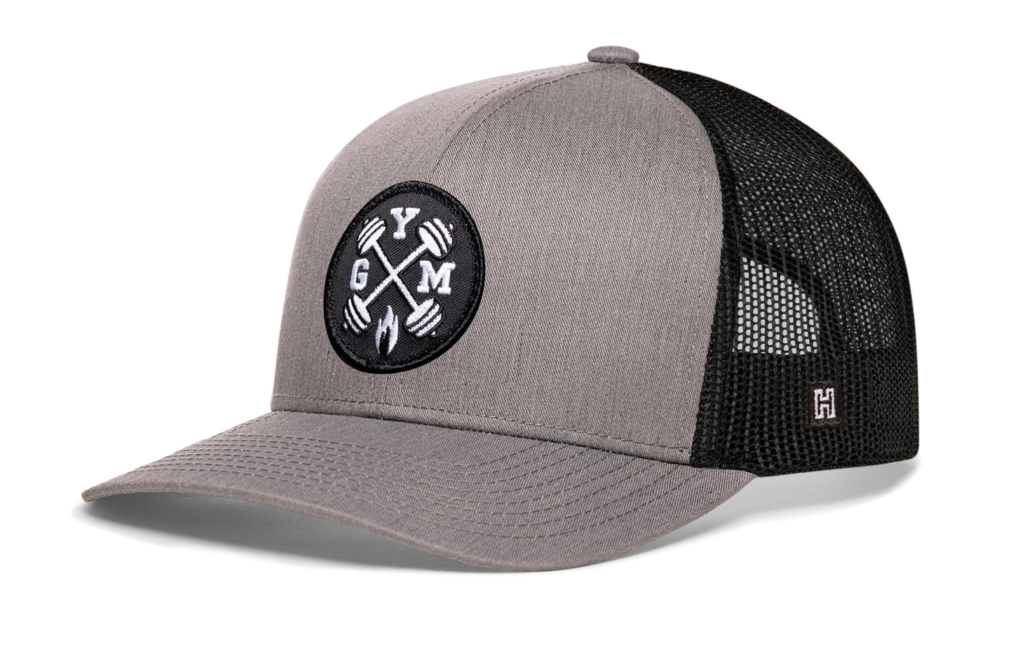 Gorra de camionero GYM | Gorra snapback gris y negra para entrenamiento