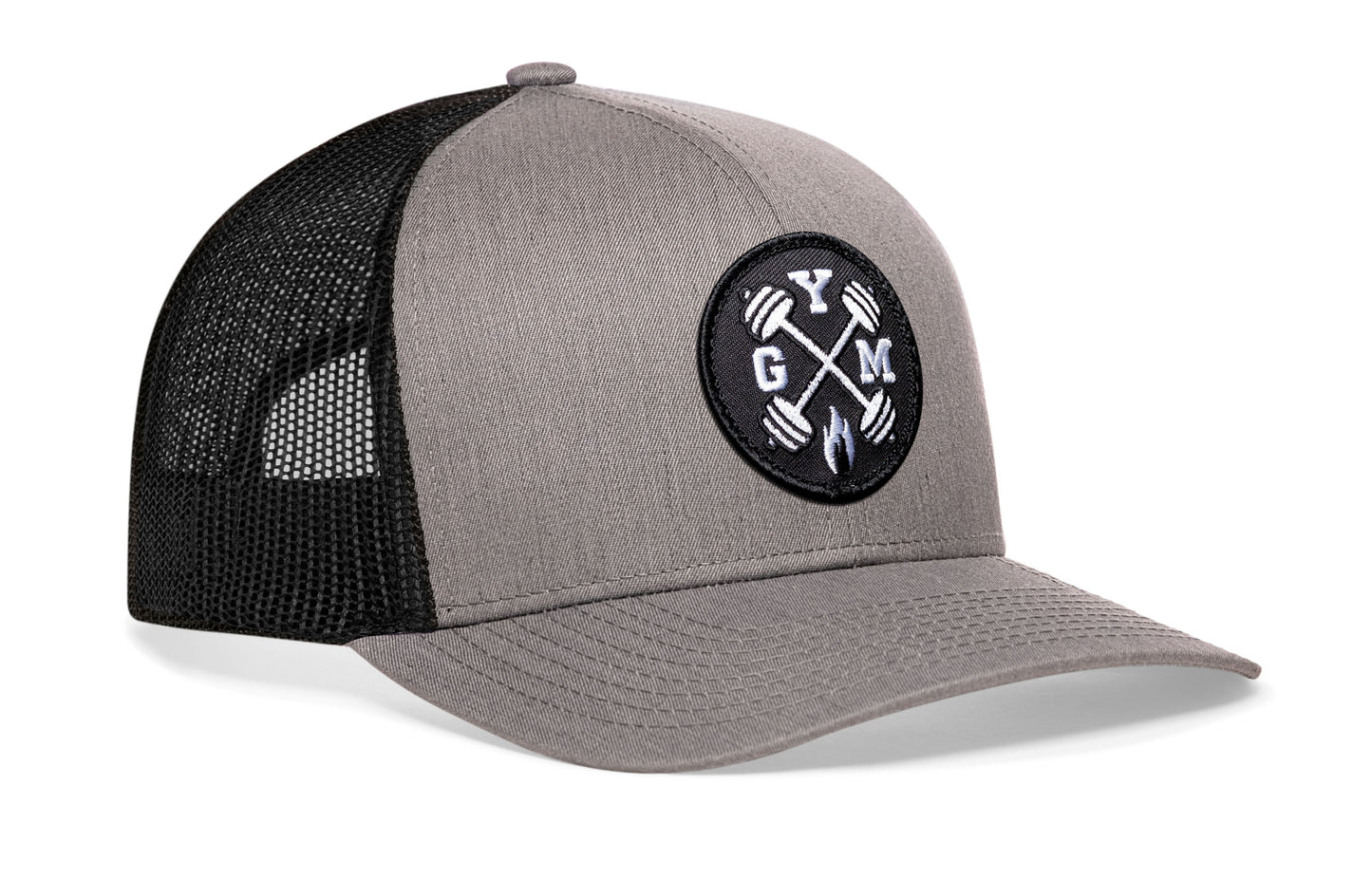 Gorra de camionero GYM | Gorra snapback gris y negra para entrenamiento