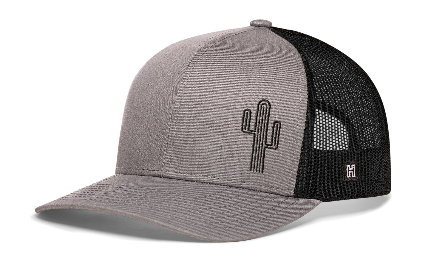 Gorra de camionero Cactus | Snapback gris y negra