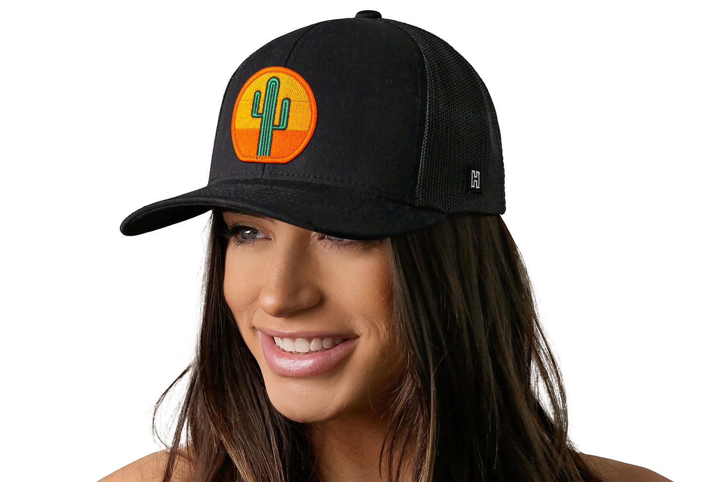Gorra de camionero Cactus Sunset | Snapback negra