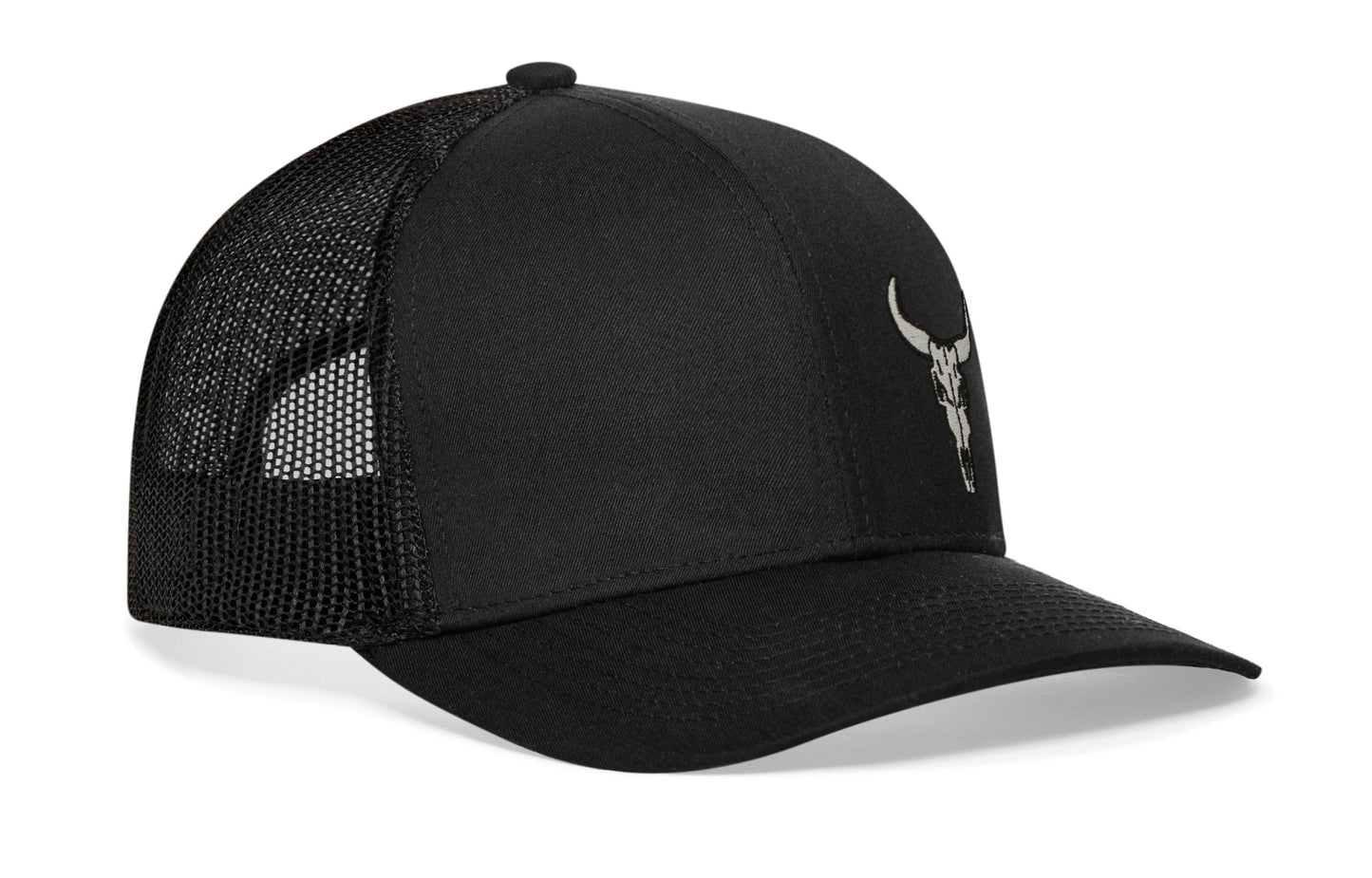 Gorra de camionero con calavera de toro | Snapback negra