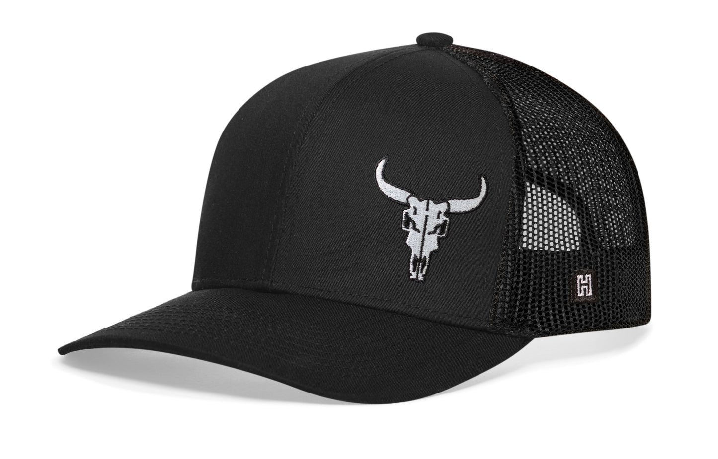 Gorra de camionero con calavera de toro | Snapback negra