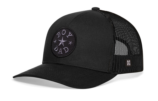 Boy Dad Trucker Hat  |  Black Tactical Snapback