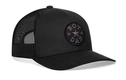 Boy Dad Trucker Hat  |  Black Tactical Snapback