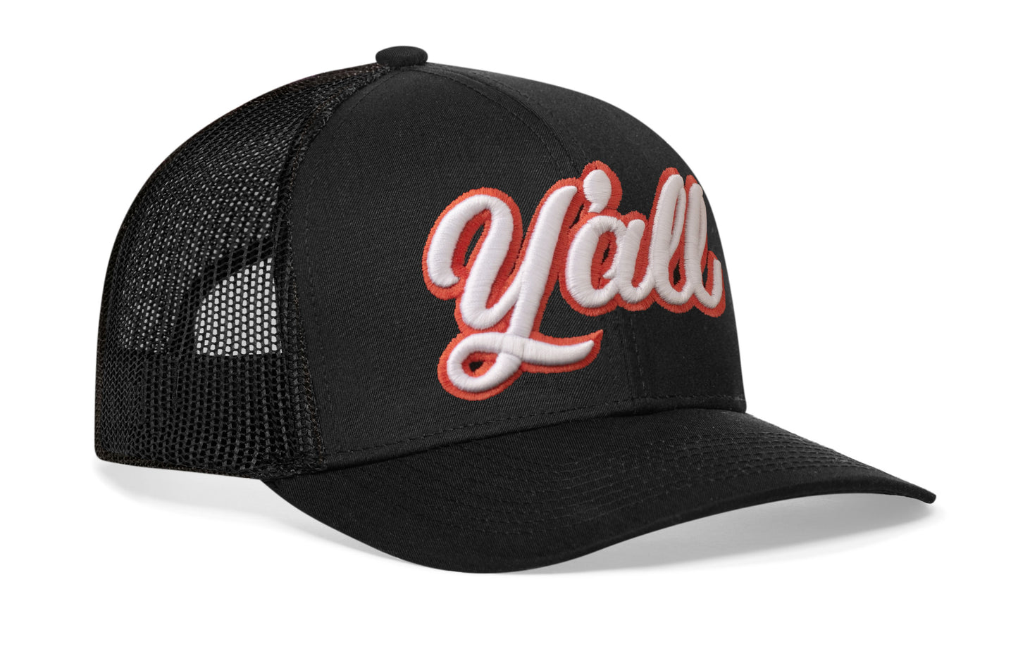 Gorra de camionero Y'all | Gorra snapback con letras negras