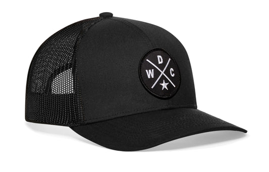 Washington DC Trucker Hat  |  Black WDC Snapback