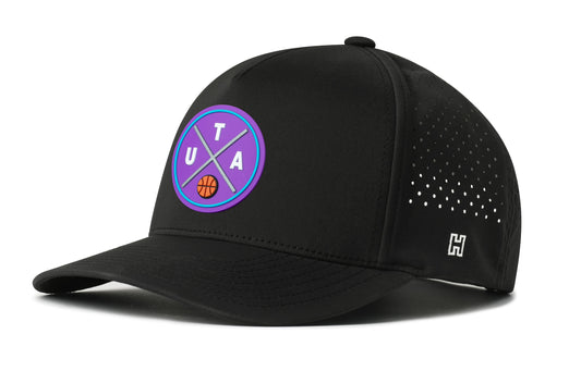 Salt Lake City Basketball Performance 5-Panel Hat, black snapback showing Haka brandmark on left side of cap.
Salt Lake City.