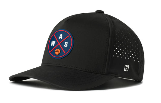 Washington DC Basketball Performance 5-Panel Hat, black snapback showing Haka brandmark on left side of cap.
Washington DC.