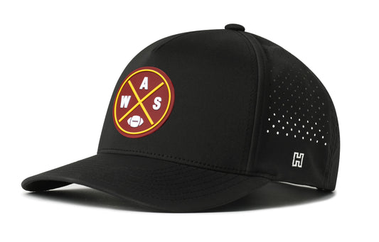 Washington Football Performance 5-Panel Hat, black snapback showing Haka brandmark on left side of cap.
Rep Washington, DC.