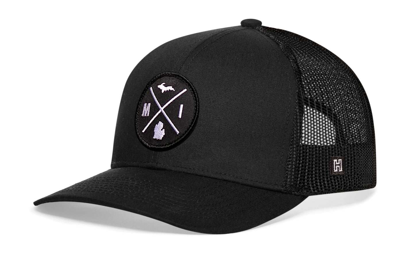 Haka Michigan Trucker Hat, Black snapback, fans of Michigan. The Great Lake State
