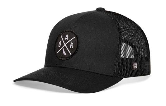 Haka Oakland Trucker Hat, Black snapback, fans of the Bay. Bright Side of the Bay