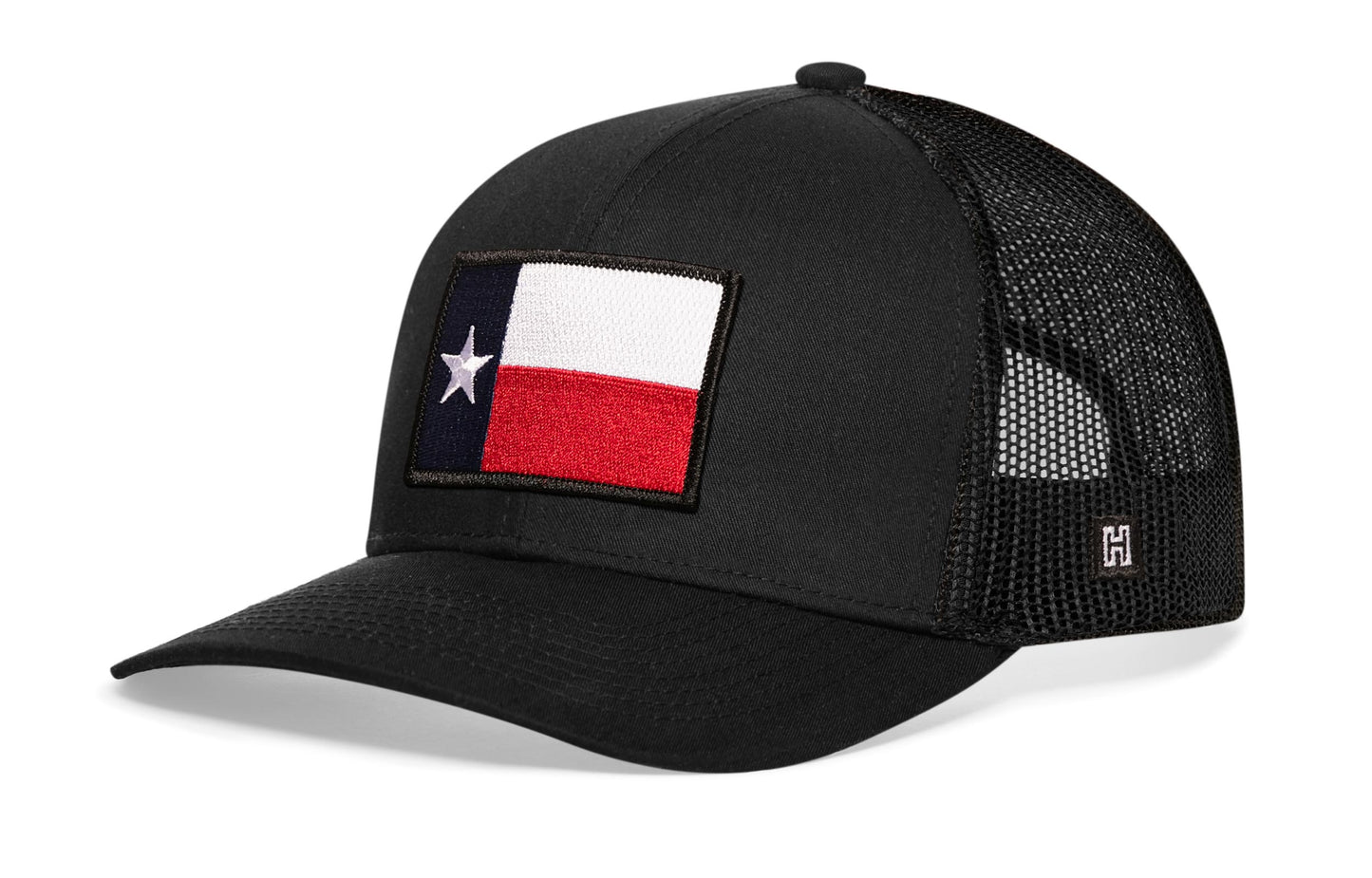 Haka Texas Flag Trucker Hat, Black snapback for fans of Texas. The Friendly State.