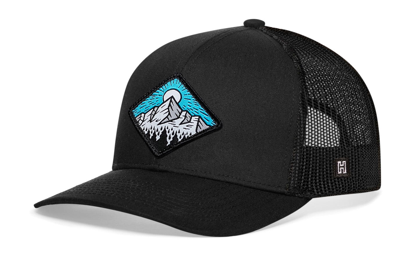 Mountains and Trees Trucker Hat | Black Outdoors Snapback