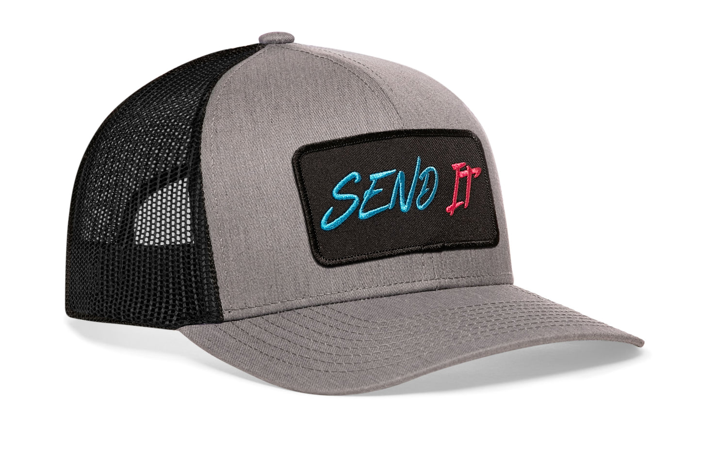 Gorra de camionero Send It | Snapback gris y negra