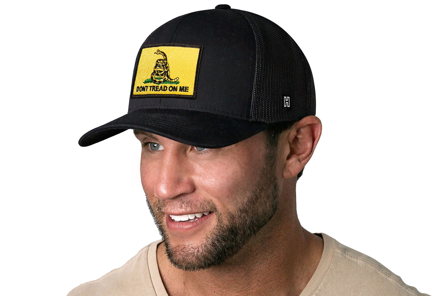 Gorra de camionero "No me pises" | Gorra snapback negra con la bandera de Gadsden