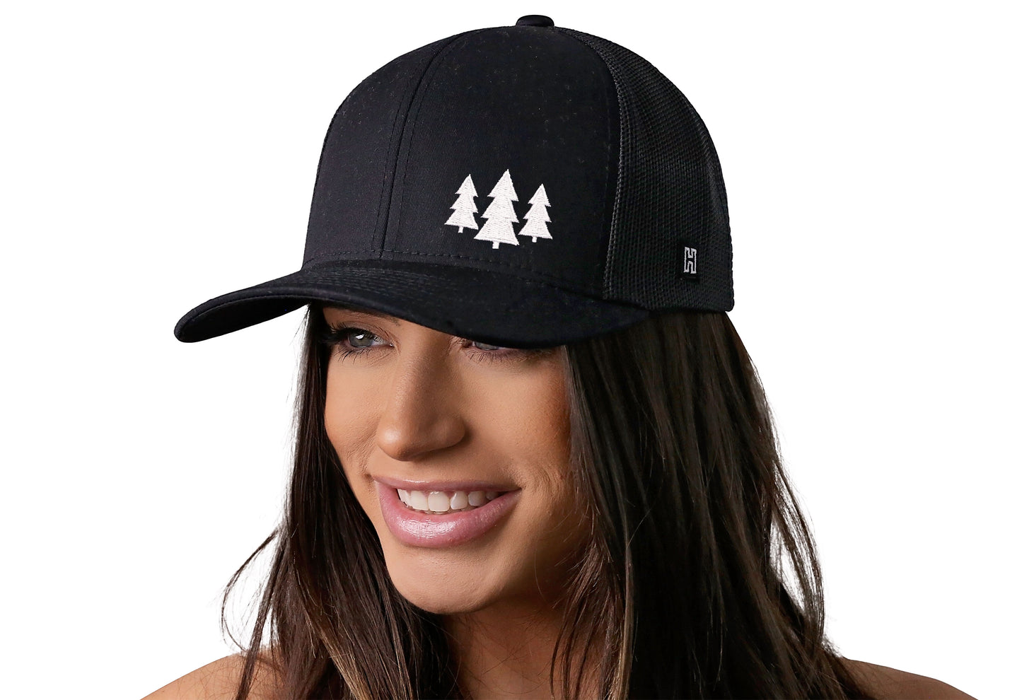 Pine Trees Trucker Hat | Black Outdoors Snapback