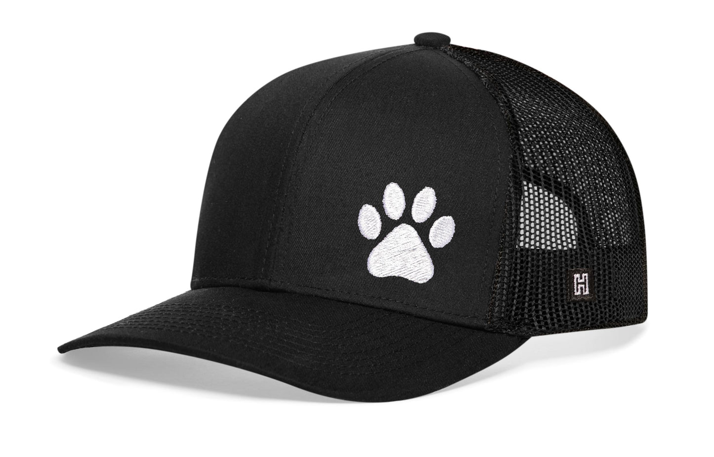 Gorra de camionero Paw | Gorra snapback negra con diseño de pata de animal