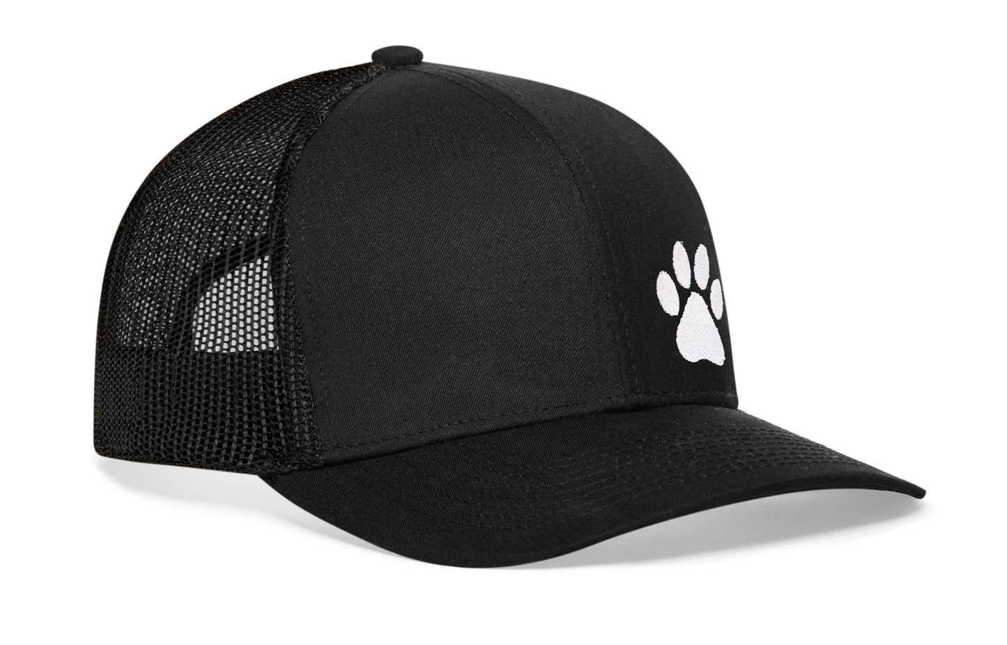 Gorra de camionero Paw | Gorra snapback negra con diseño de pata de animal