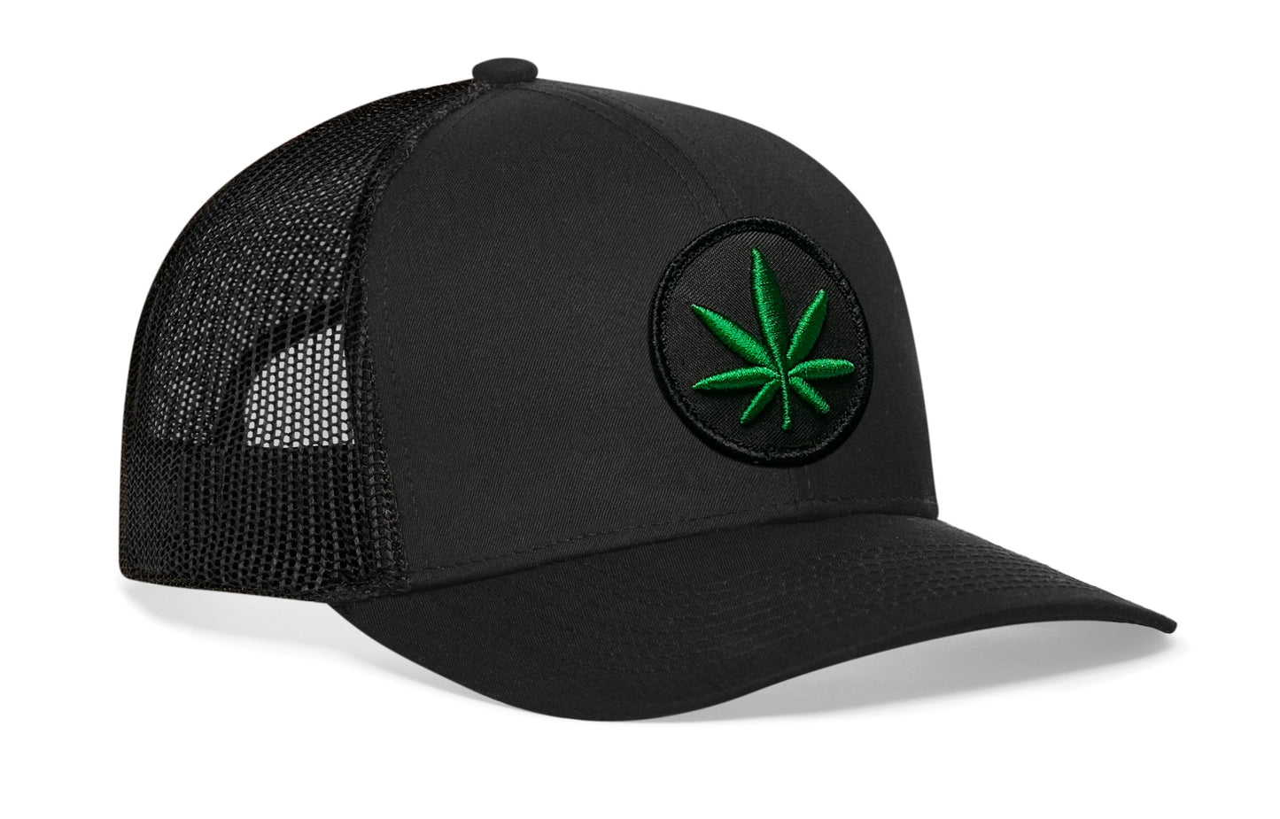 Weed Trucker Hat | Black Marijuana Snapback