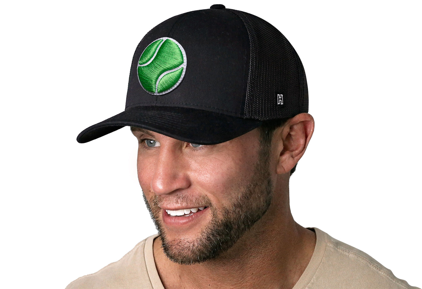Tennis Trucker Hat | Black Tennis Ball Snapback