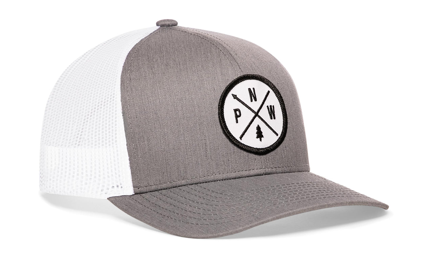 PNW Trucker Hat | Gray White Pacific Northwest Snapback