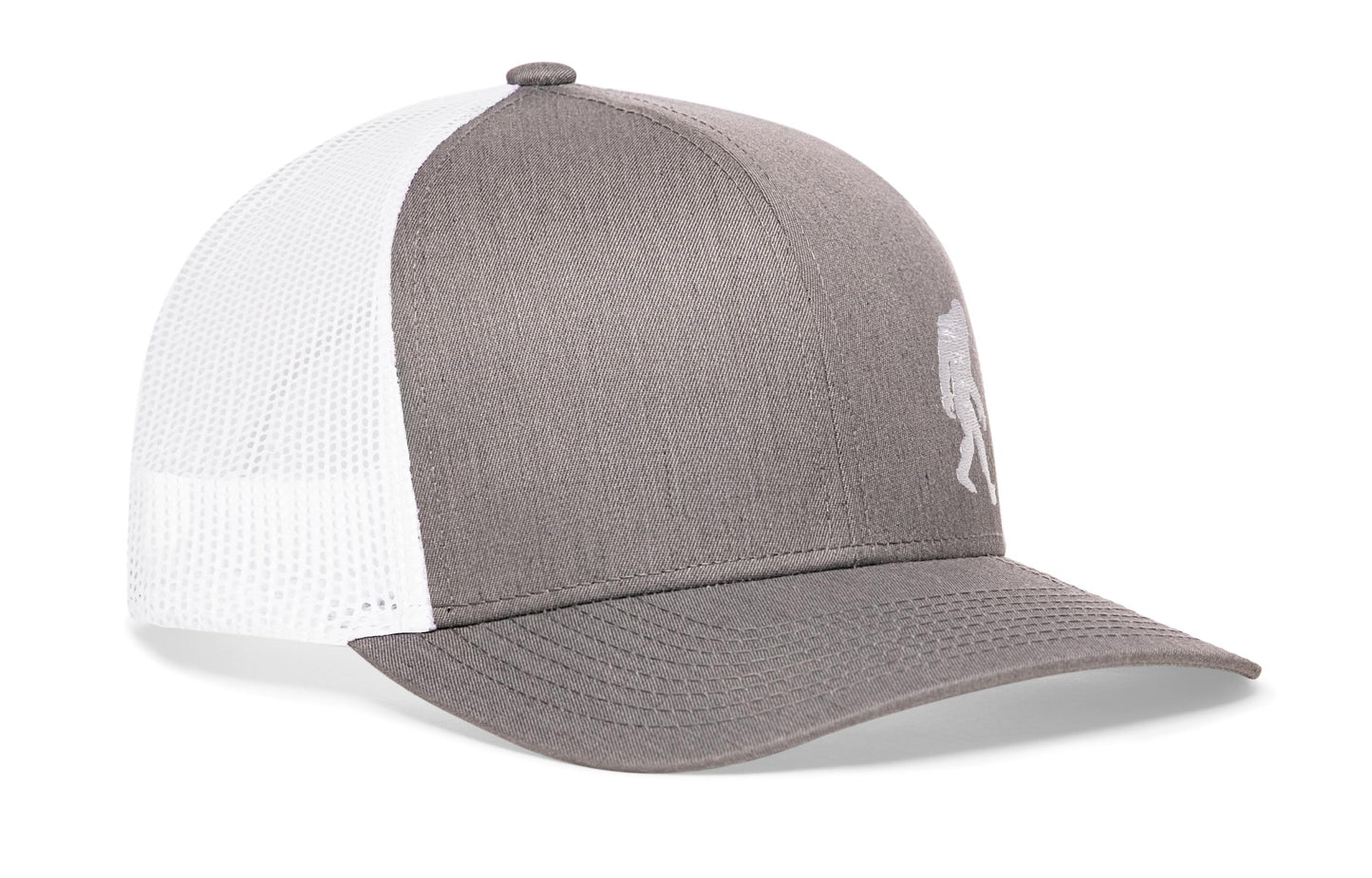 Bigfoot Trucker Hat | Gray White Sasquatch Snapback