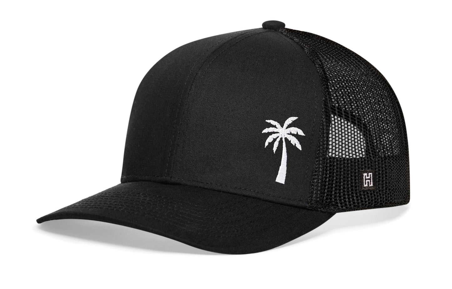 Palm Tree Trucker Hat | Black Island Snapback