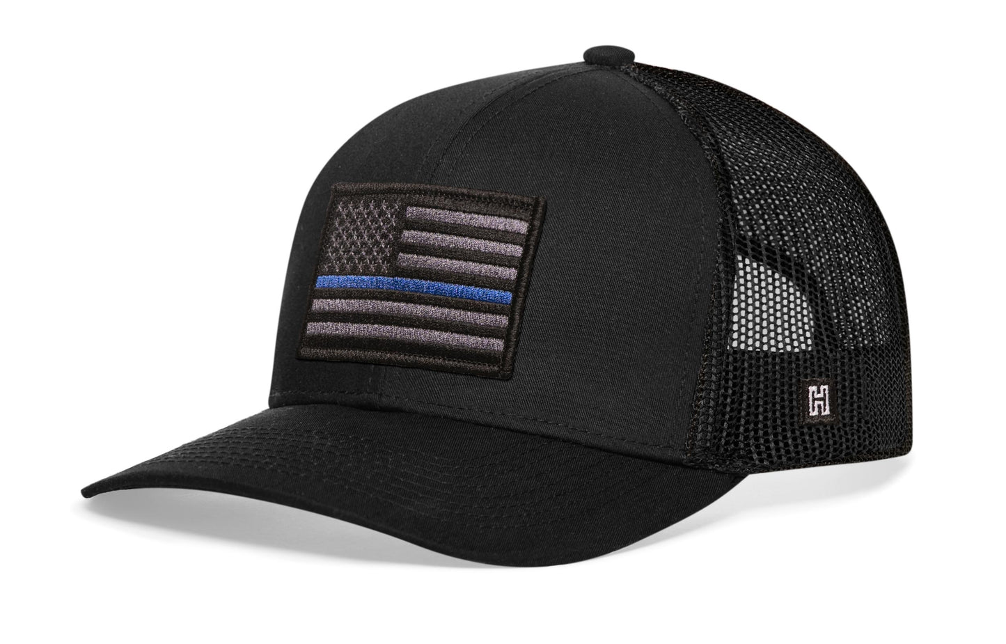Thin Blue Line Trucker Hat | Black Police Tactical Snapback