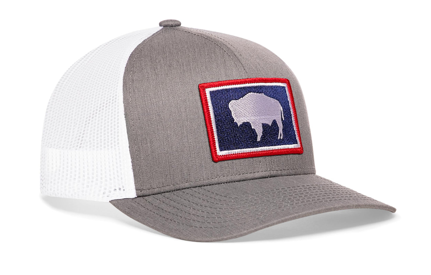 Wyoming Flag Trucker Hat | Gray White WY Snapback