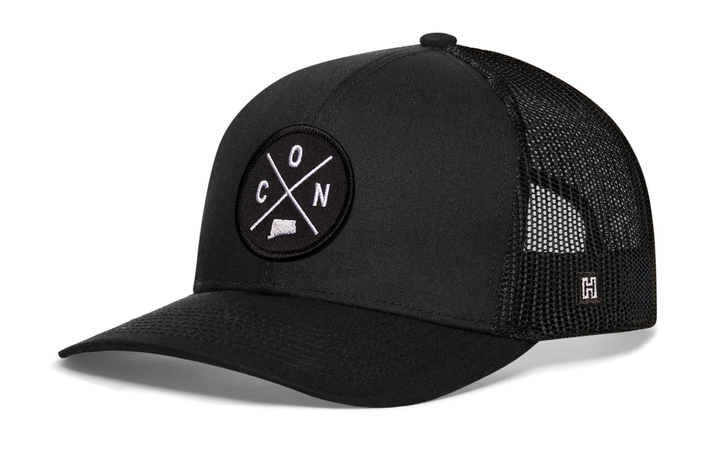 Connecticut Trucker Hat  |  Black CON Snapback