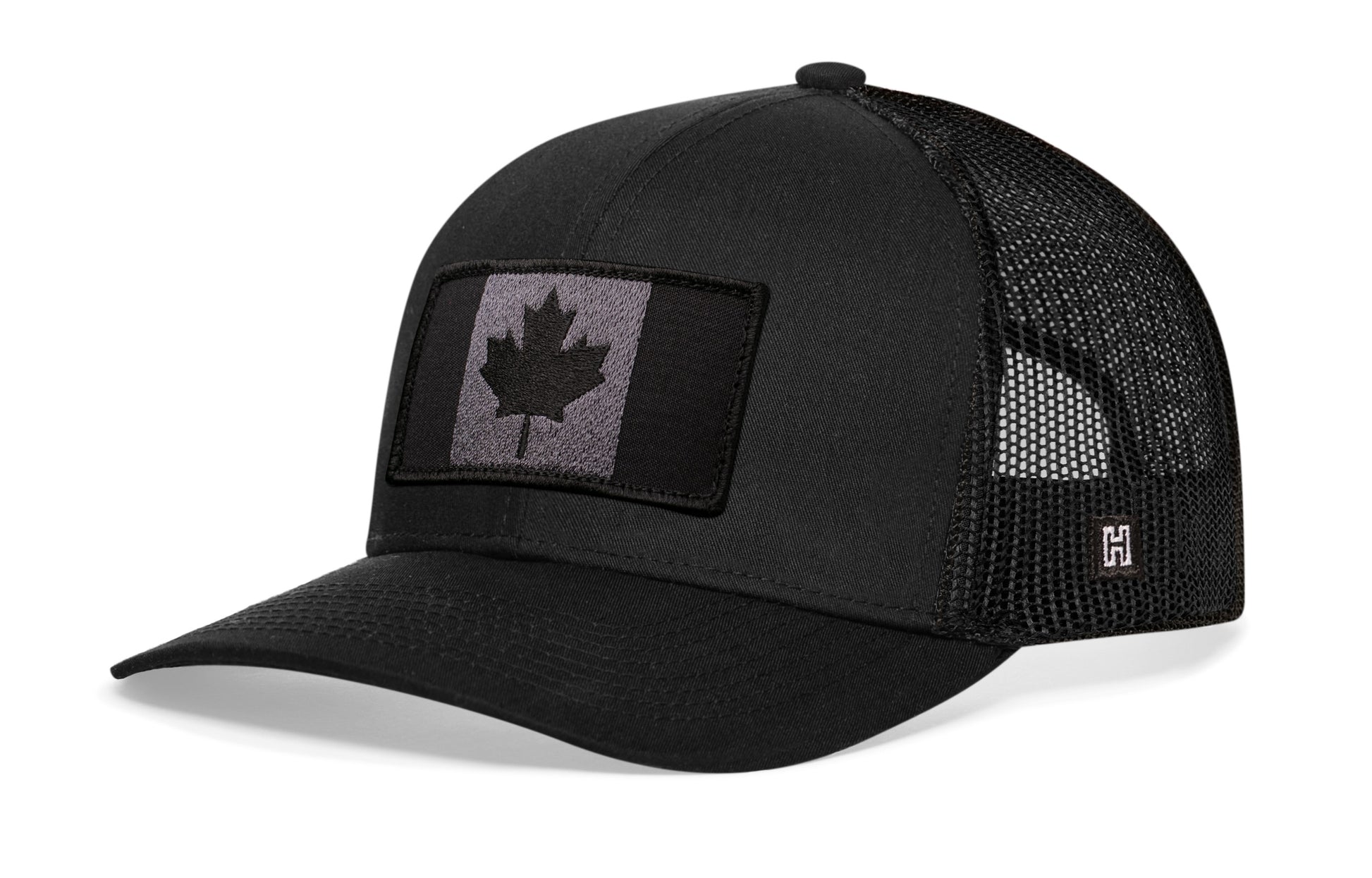 Haka Canada Tactical Flag Trucker Hat, Black snapback, fans of Hockey. The Great White North