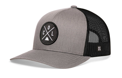 Haka Colorado Trucker Hat, Gray-Black snapback, fans of The Rocky Mountains. The Centennial State