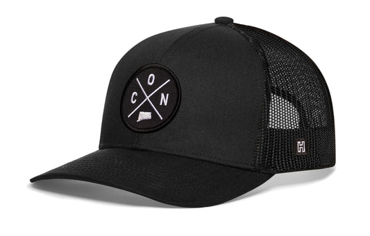 Haka Connecticut Trucker Hat, Black snapback, fans of The Nutmeg State. The Constitution State