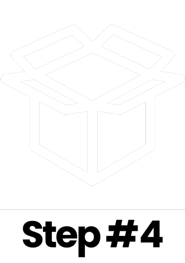 Text 'Step #4' in black on a white background with geometric shapes.