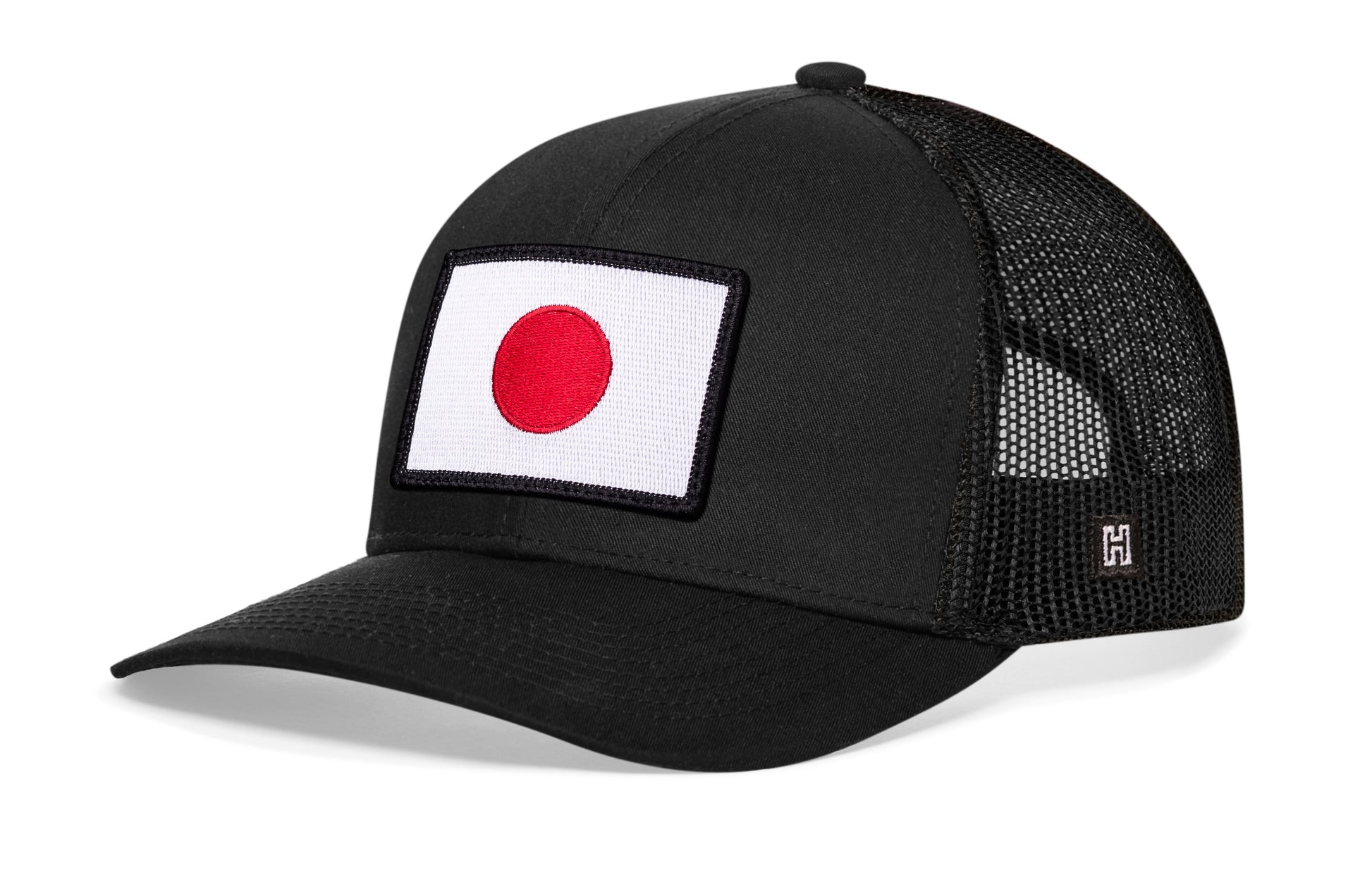 Haka Japanese Flag Trucker Hat, Black snapback, fans of Eastern Culture. The Land of the Rising Sun