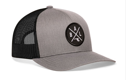 Baltimore Trucker Hat  |  Gray Black BAL Snapback