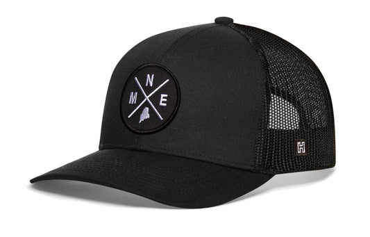 Haka Maine Trucker Hat, Black snapback, fans of the Northeast. The Pine Tree State