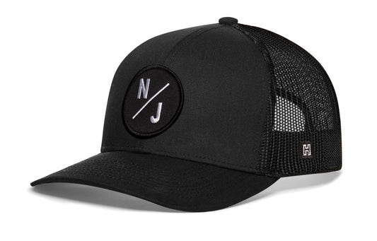 Haka New Jersey Trucker Hat, Black snapback, fans of Atlantic City. The Garden State