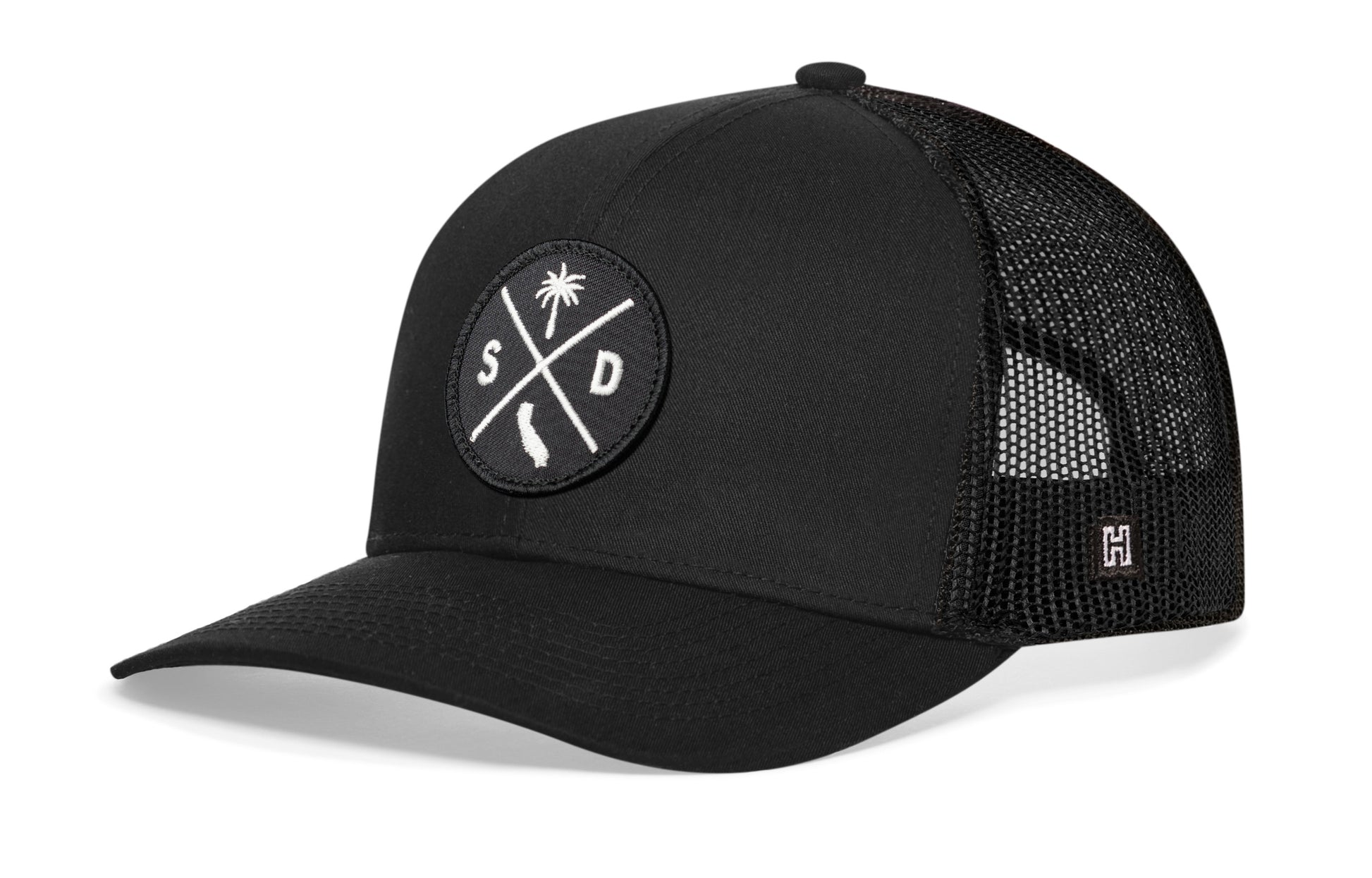 Haka San Diego X Trucker Hat, Black snapback, fans of the Birthplace of California. The City in Motion