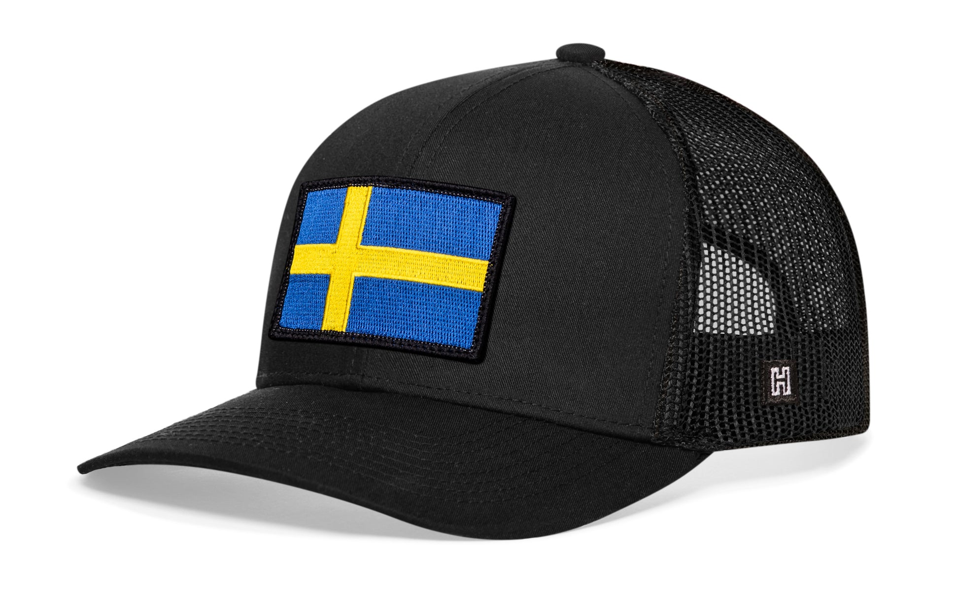 Haka Swedish Flag Trucker Hat, Black snapback, fans of the Stockholm. The Elongated Country